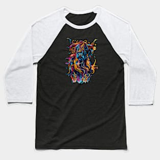 Colorful Highland Cow Baseball T-Shirt